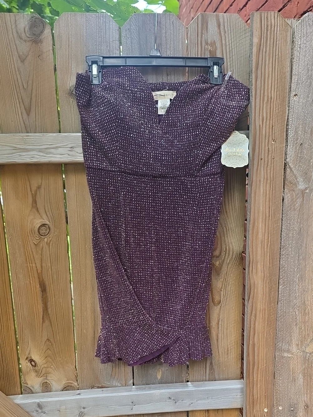 Metallic Purple Glitter Knit Dress